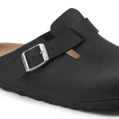 Birkenstock Boston Vegan Birkibuc Black -Birkenstock Shop 1020497 detail 1