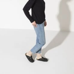 Birkenstock Boston Vegan Birkibuc Black -Birkenstock Shop 1020497 f look f