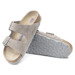 Birkenstock Arizona Soft Footbed Suede Leather Stone Coin -Birkenstock Shop 1020507 sole