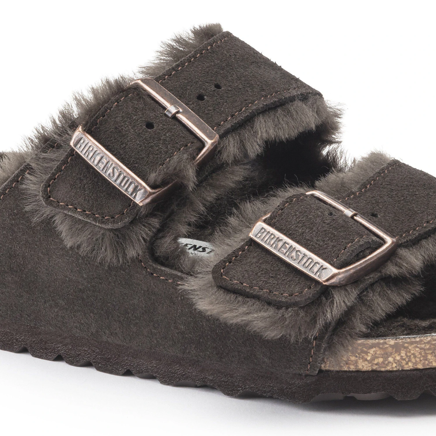 Birkenstock Arizona Shearling Suede Leather Mocha 5 Birkenstock Arizona Shearling Suede Leather Mocha - Image 5