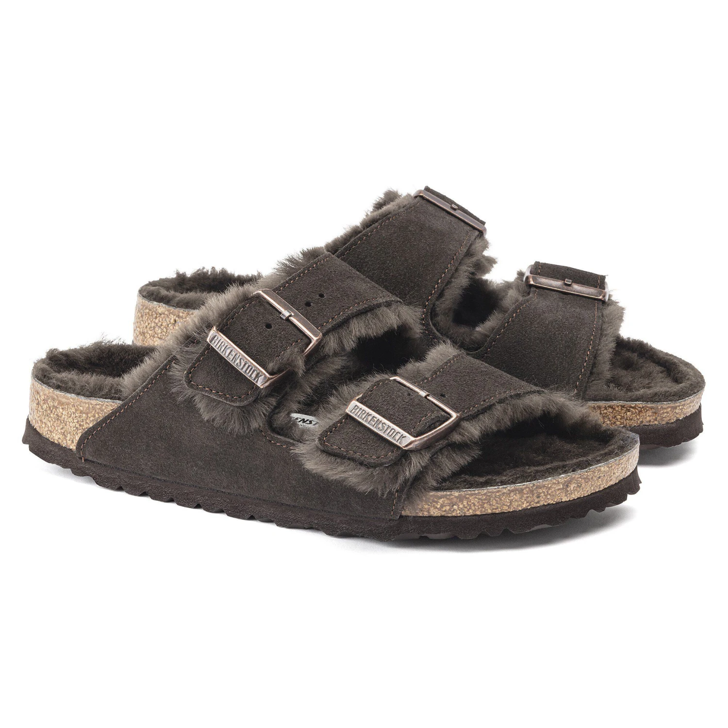 Birkenstock Arizona Shearling Suede Leather Mocha 4 Birkenstock Arizona Shearling Suede Leather Mocha - Image 4