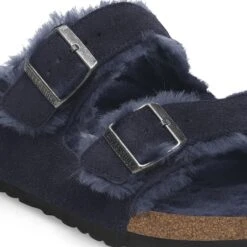 Birkenstock Arizona Shearling Suede Leather Midnight Blue -Birkenstock Shop 1020592 detail 1