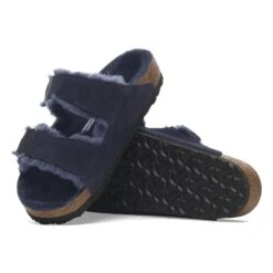 Birkenstock Arizona Shearling Suede Leather Midnight Blue -Birkenstock Shop 1020592 sole