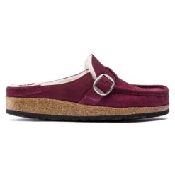 Birkenstock Buckley Shearling Suede Leather Maroon -Birkenstock Shop 1020657 side