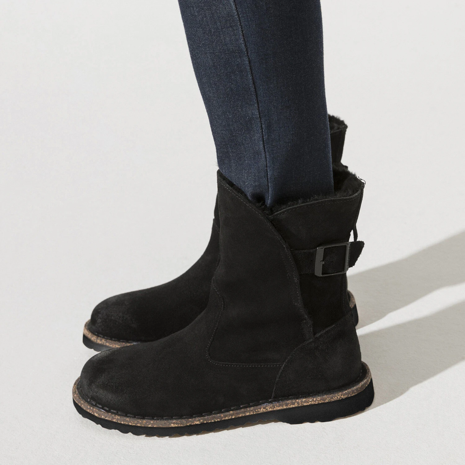 Birkenstock Uppsala Shearling Suede Leather Black 4 Birkenstock Uppsala Shearling Suede Leather Black - Image 4