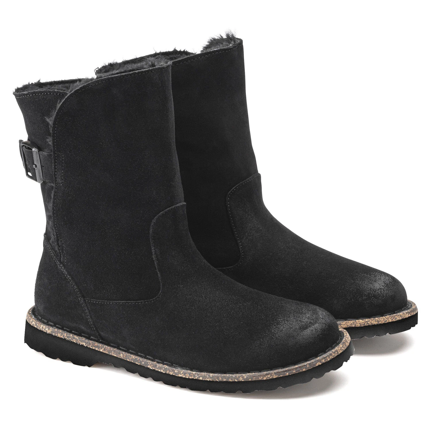 Birkenstock Uppsala Shearling Suede Leather Black 6 Birkenstock Uppsala Shearling Suede Leather Black - Image 6