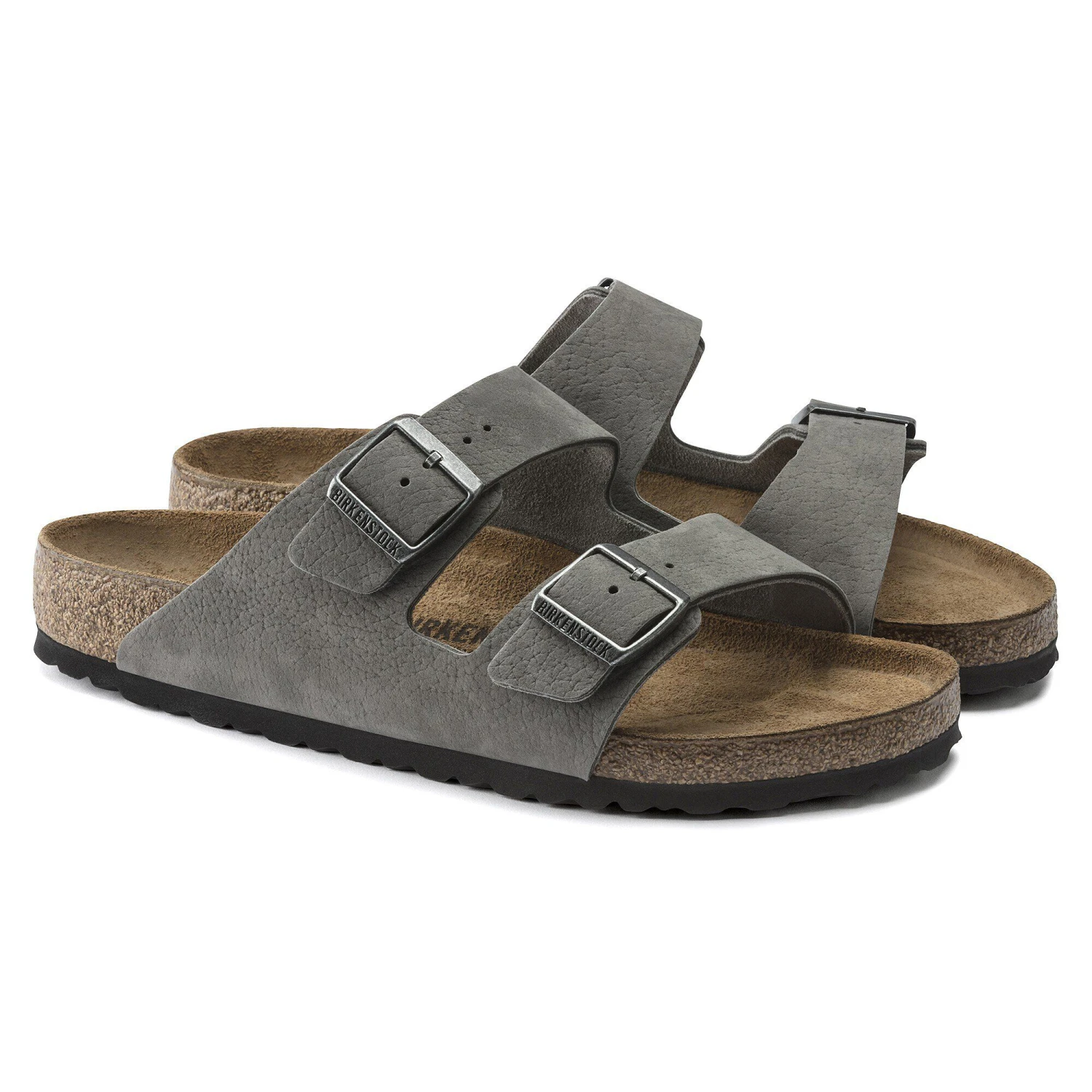 Birkenstock Arizona Nubuck Leather Desert Buck Whale Gray 5 Birkenstock Arizona Nubuck Leather Desert Buck Whale Gray - Image 5