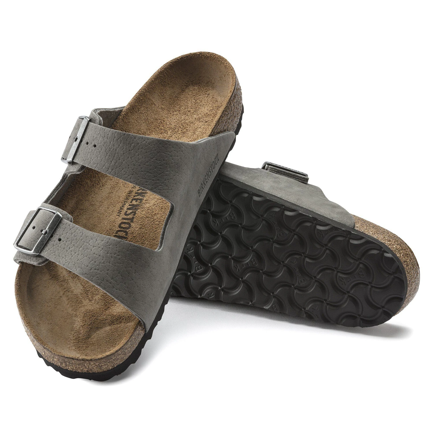 Birkenstock Arizona Nubuck Leather Desert Buck Whale Gray 6 Birkenstock Arizona Nubuck Leather Desert Buck Whale Gray - Image 6