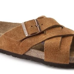 Birkenstock Lugano Soft Footbed Suede Leather Mink -Birkenstock Shop 1020931 detail 1