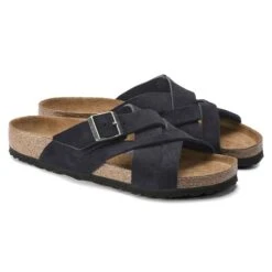 Birkenstock Lugano Soft Footbed Suede Leather Midnight Blue -Birkenstock Shop 1020935 pair