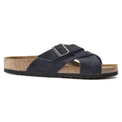 Birkenstock Lugano Soft Footbed Suede Leather Midnight Blue -Birkenstock Shop 1020935 side