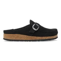 Birkenstock Buckley Shearling Suede Leather Black -Birkenstock Shop 1021036 side