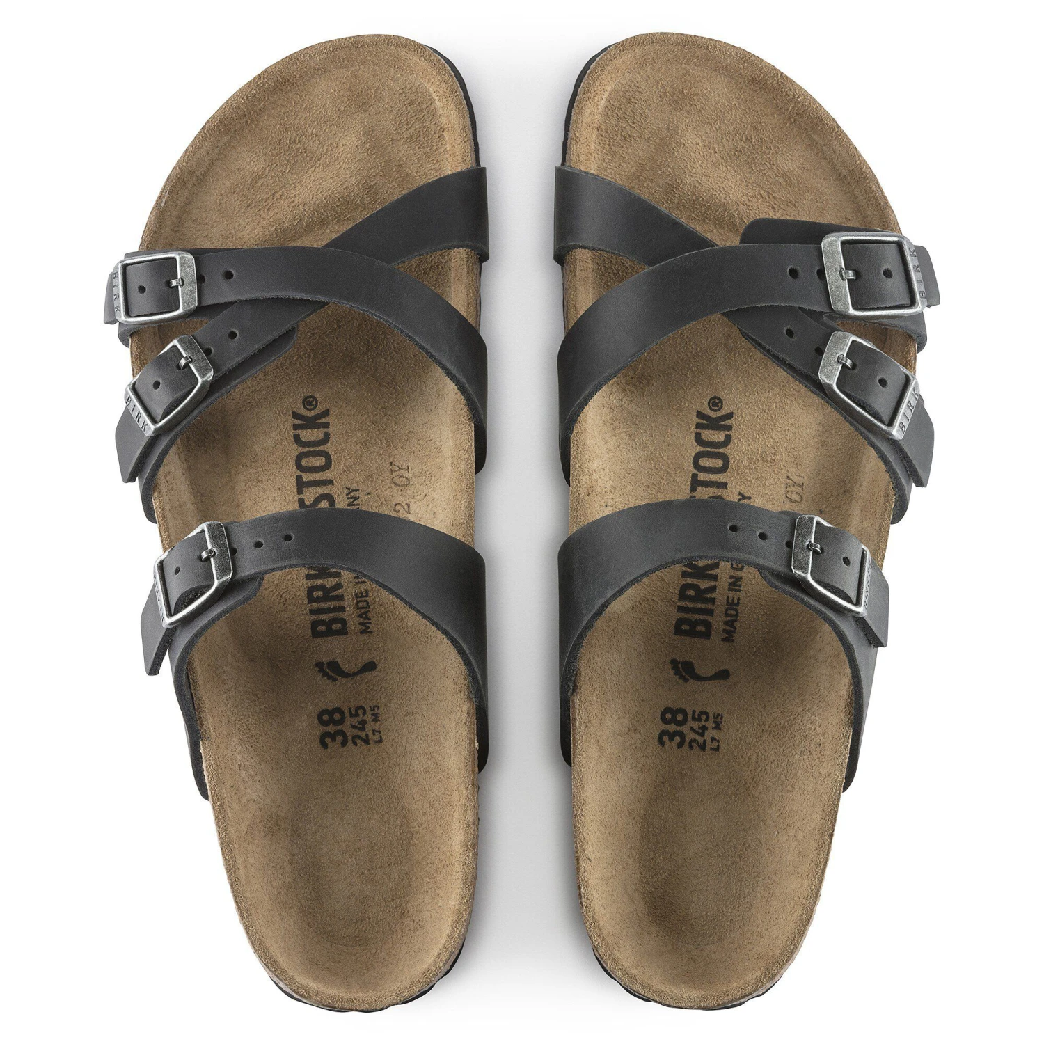 Birkenstock Franca Oiled Leather Black 2 Birkenstock Franca Oiled Leather Black - Image 2
