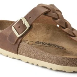 Birkenstock Gizeh Braided Oiled Leather Cognac -Birkenstock Shop 1021355 detail 1