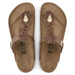 Birkenstock Gizeh Braided Oiled Leather Cognac -Birkenstock Shop 1021355 top