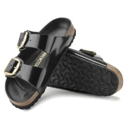 Birkenstock Arizona Big Buckle Natural Leather Patent High Shine Black -Birkenstock Shop 1021476 sole
