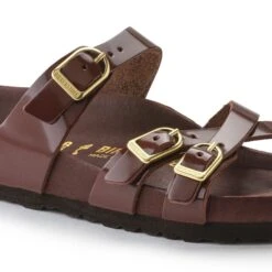 Birkenstock Franca Natural Leather Patent High Shine Chocolate -Birkenstock Shop 1021520 detail 1