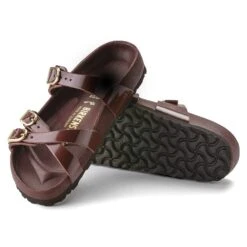 Birkenstock Franca Natural Leather Patent High Shine Chocolate -Birkenstock Shop 1021520 sole