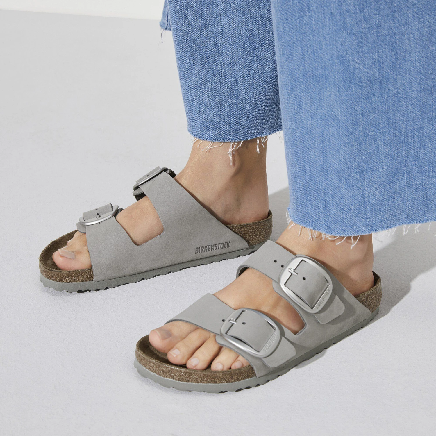 Birkenstock Arizona Big Buckle Nubuck Leather Dove Gray 4 Birkenstock Arizona Big Buckle Nubuck Leather Dove Gray - Image 4