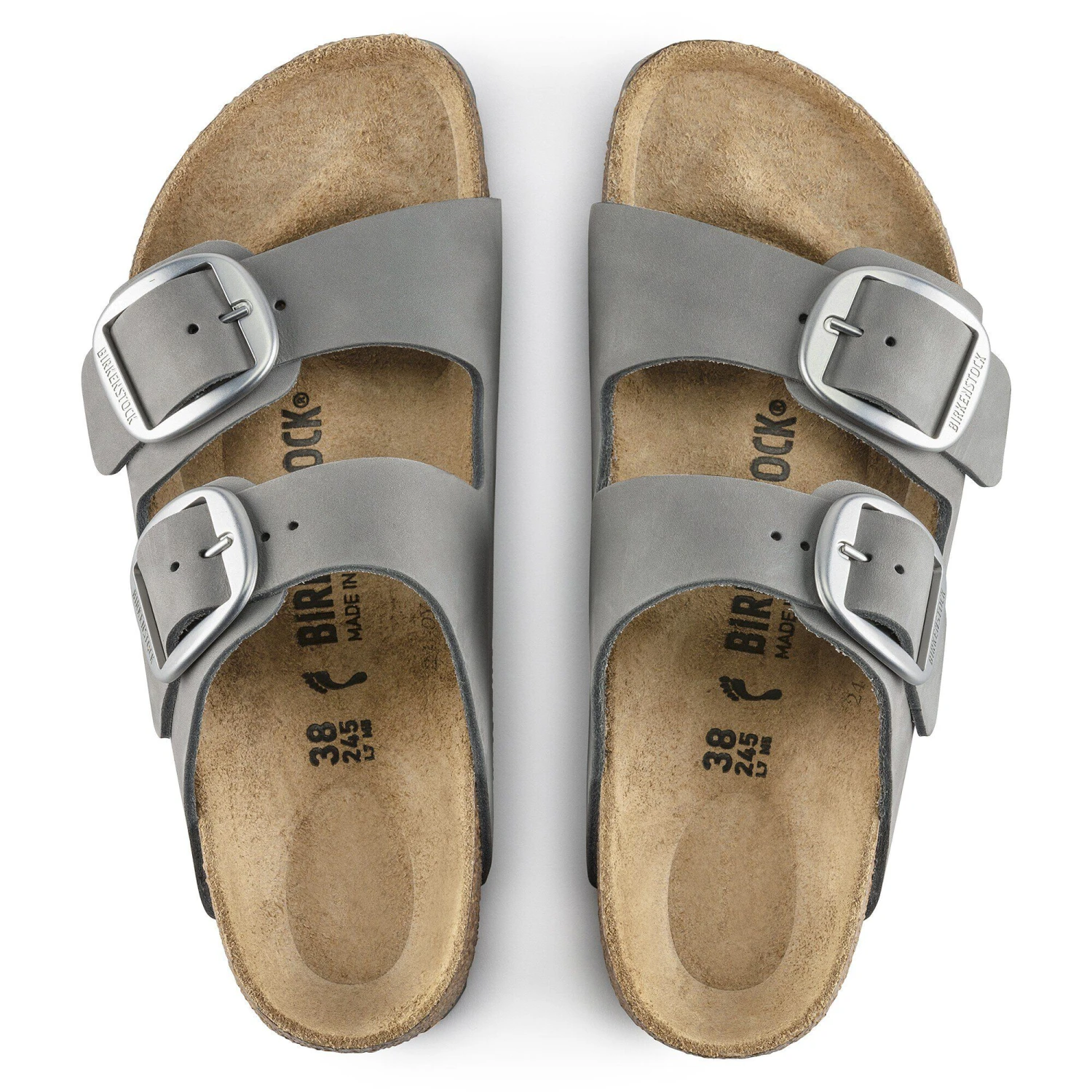 Birkenstock Arizona Big Buckle Nubuck Leather Dove Gray 2 Birkenstock Arizona Big Buckle Nubuck Leather Dove Gray - Image 2