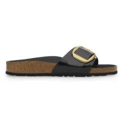 Birkenstock Madrid Big Buckle Natural Leather Patent High Shine Black -Birkenstock Shop 1022541 side