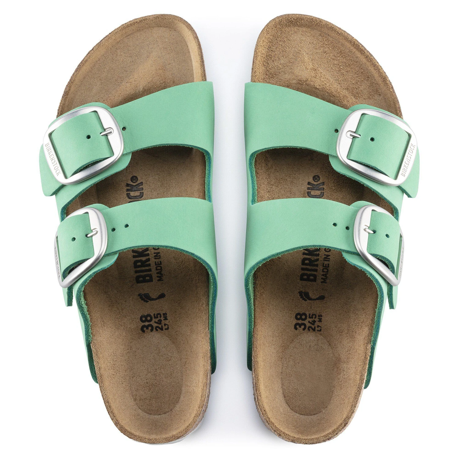 Birkenstock Arizona Big Buckle Nubuck Leather Bold Jade 2 Birkenstock Arizona Big Buckle Nubuck Leather Bold Jade - Image 2