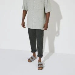 Birkenstock Arizona Vegan Men Textile Stone Coin -Birkenstock Shop 1023015 f look m