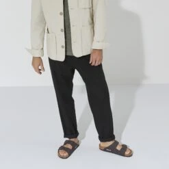 Birkenstock Arizona Vegan Synthetics Desert Dust Black 12 Birkenstock Arizona Vegan Synthetics Desert Dust Black -Birkenstock Shop 1023042 f look m