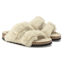 Birkenstock Arizona Big Buckle Shearling Teddy Eggshell -Birkenstock Shop 1023086 pair