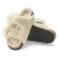 Birkenstock Arizona Big Buckle Shearling Teddy Eggshell -Birkenstock Shop 1023086 sole