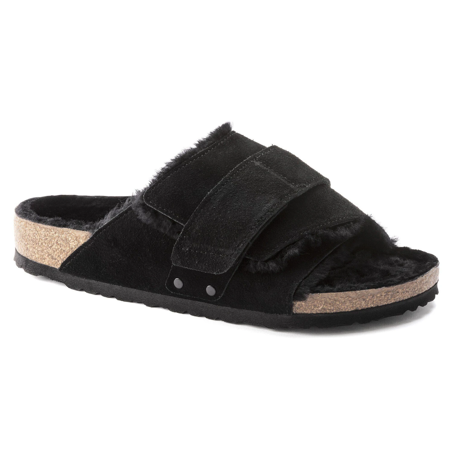 Birkenstock Kyoto Shearling Suede Leather Black 1 Birkenstock Kyoto Shearling Suede Leather Black