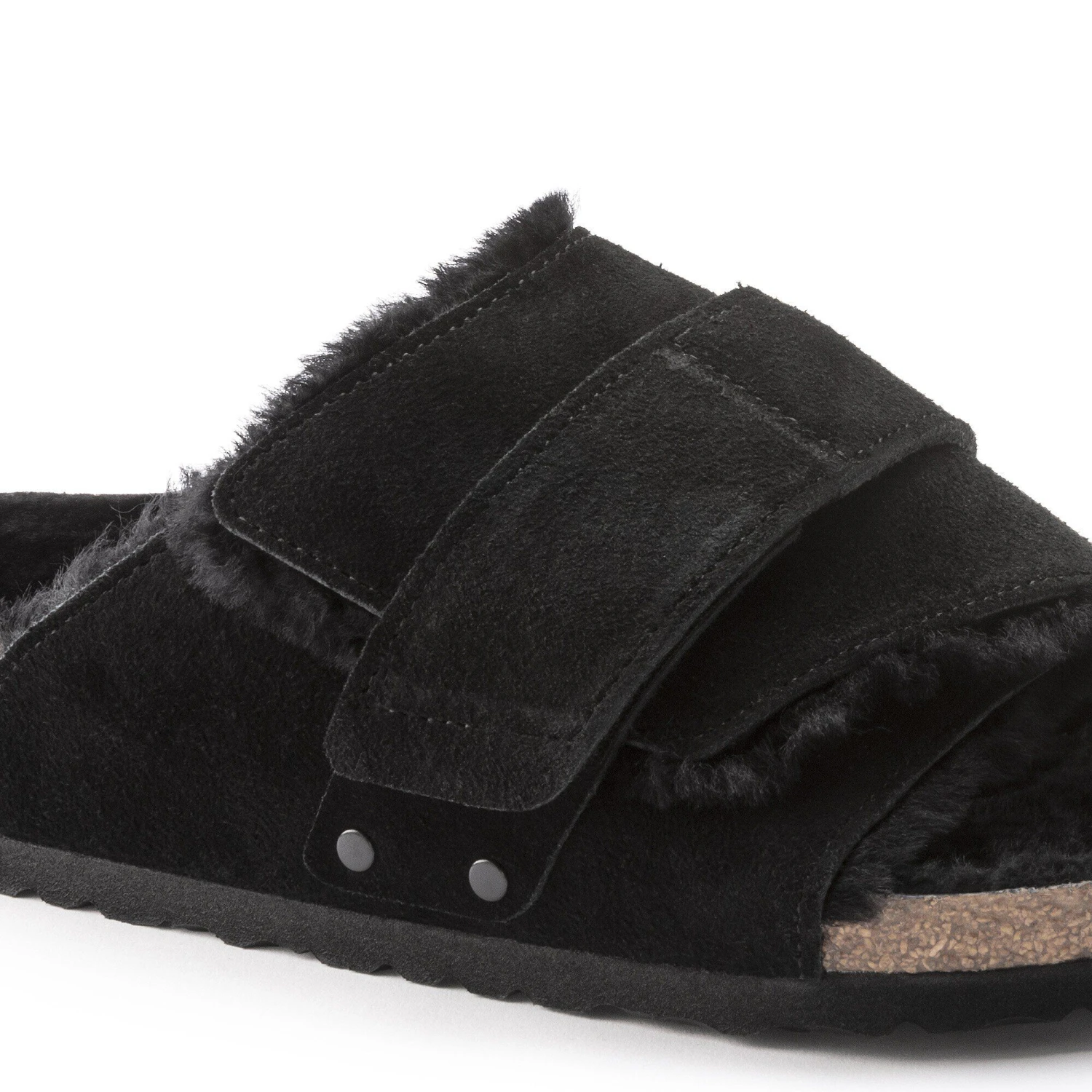 Birkenstock Kyoto Shearling Suede Leather Black 8 Birkenstock Kyoto Shearling Suede Leather Black - Image 8