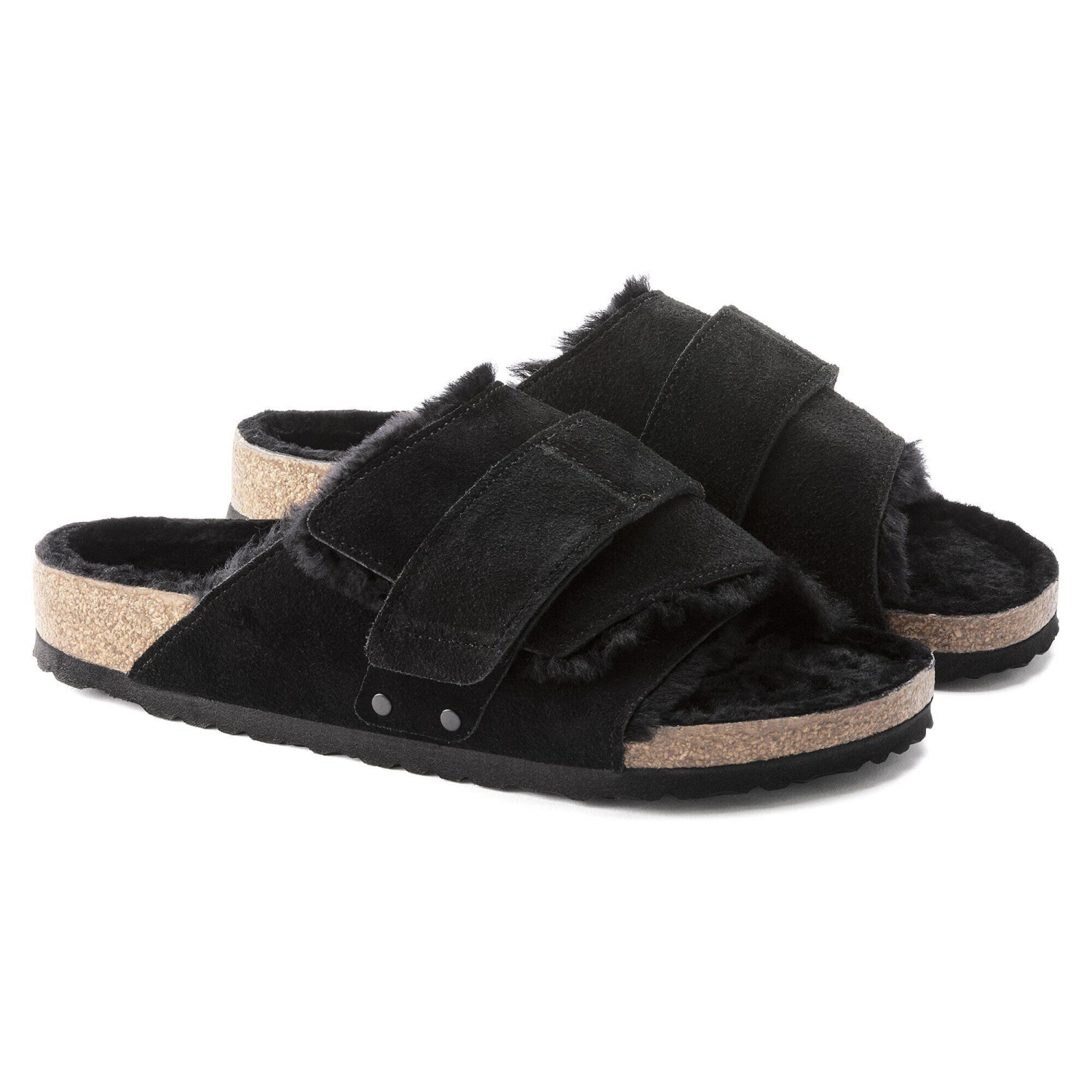 Birkenstock Kyoto Shearling Suede Leather Black 6 Birkenstock Kyoto Shearling Suede Leather Black - Image 6