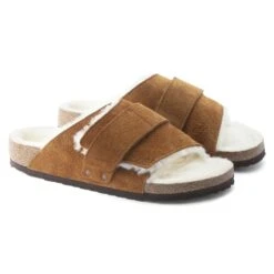 Birkenstock Kyoto Shearling Suede Leather Mink -Birkenstock Shop 1023202 pair