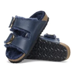 Birkenstock Arizona Big Buckle Shearling Oiled Leather Midnight Blue -Birkenstock Shop 1023214 sole