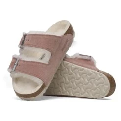 Birkenstock Arizona Shearling Suede Leather Pink Clay -Birkenstock Shop 1023254 sole
