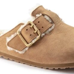 Birkenstock Boston Bold Shearling Nubuck Leather Cognac -Birkenstock Shop 1023307 detail 1