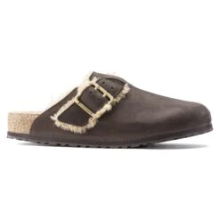 Birkenstock Boston Bold Shearling Nubuck Leather Espresso -Birkenstock Shop 1023317 side