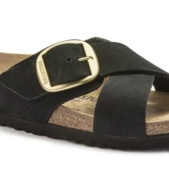 Birkenstock Siena Big Buckle Nubuck Leather Black -Birkenstock Shop 1023376 detail 1