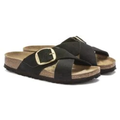 Birkenstock Siena Big Buckle Nubuck Leather Black -Birkenstock Shop 1023376 pair
