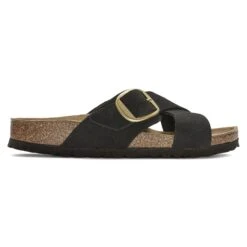 Birkenstock Siena Big Buckle Nubuck Leather Black -Birkenstock Shop 1023376 side