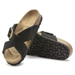 Birkenstock Siena Big Buckle Nubuck Leather Black -Birkenstock Shop 1023376 sole