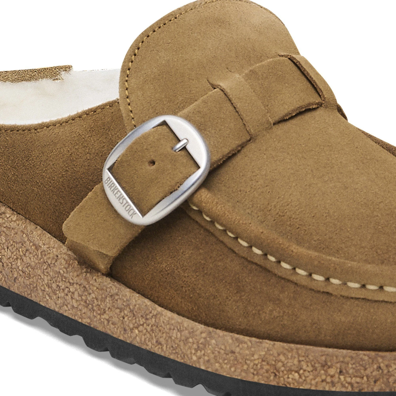 Birkenstock Buckley Shearling Suede Leather Dark Tea 4 Birkenstock Buckley Shearling Suede Leather Dark Tea - Image 4
