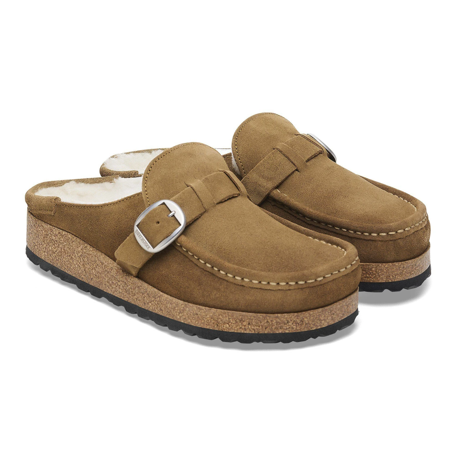 Birkenstock Buckley Shearling Suede Leather Dark Tea 6 Birkenstock Buckley Shearling Suede Leather Dark Tea - Image 6