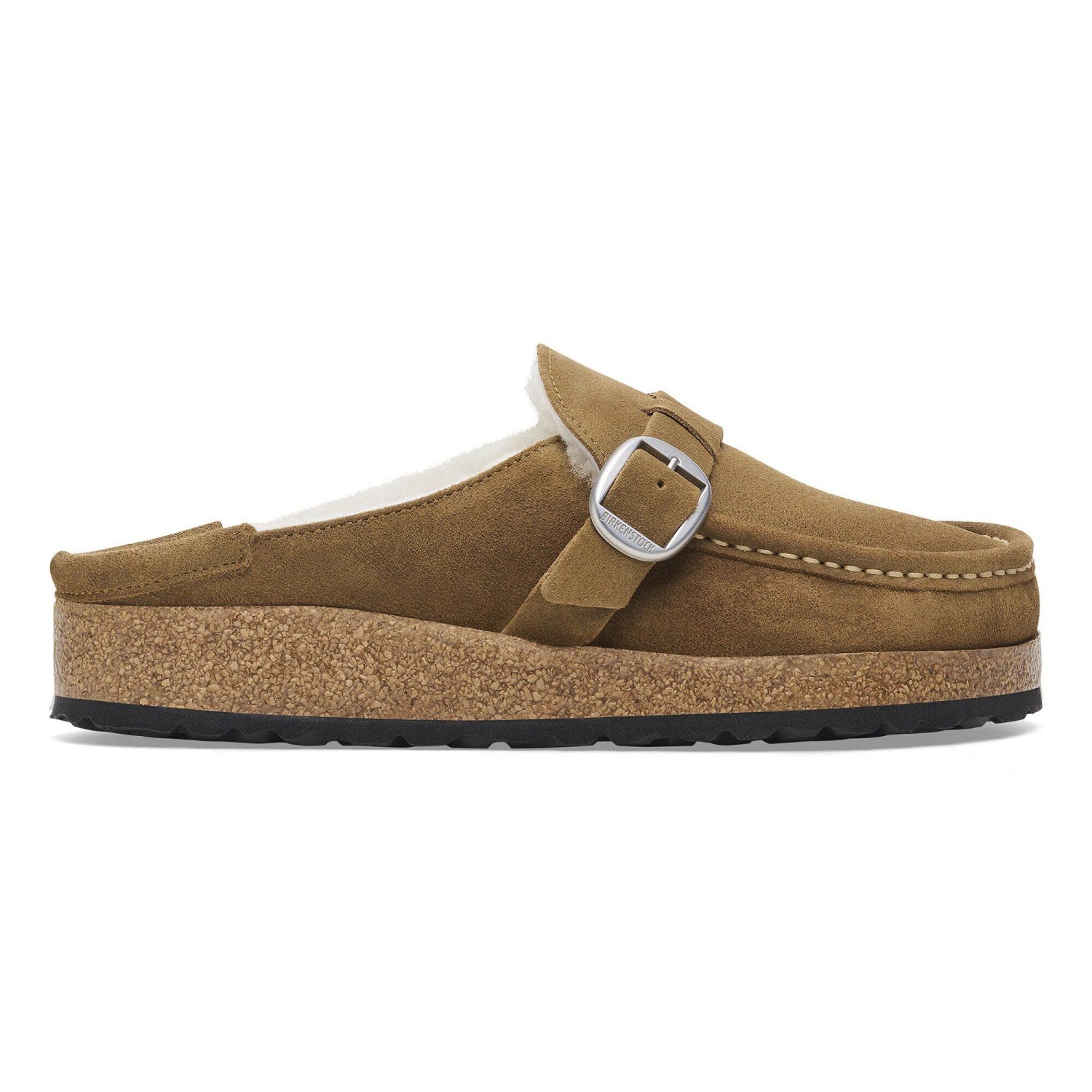 Birkenstock Buckley Shearling Suede Leather Dark Tea 3 Birkenstock Buckley Shearling Suede Leather Dark Tea - Image 3