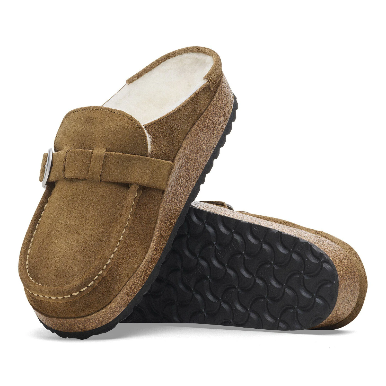 Birkenstock Buckley Shearling Suede Leather Dark Tea 5 Birkenstock Buckley Shearling Suede Leather Dark Tea - Image 5