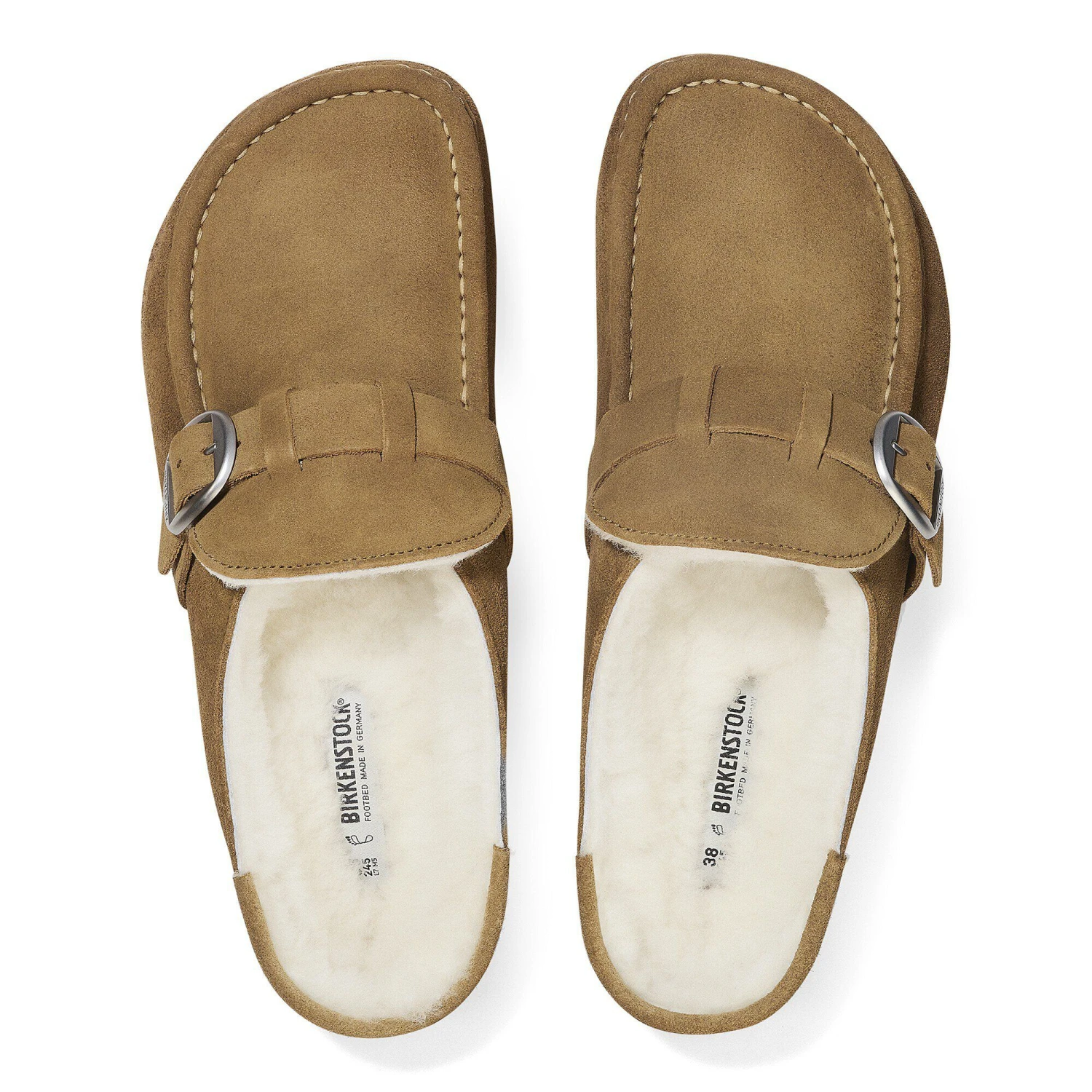 Birkenstock Buckley Shearling Suede Leather Dark Tea 2 Birkenstock Buckley Shearling Suede Leather Dark Tea - Image 2