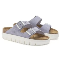 Arizona Chunky Suede Leather Purple Fog -Birkenstock Shop 1023499 pair