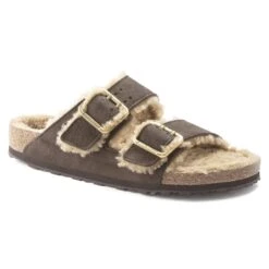 Birkenstock Arizona Bold Shearling Nubuck Leather Espresso