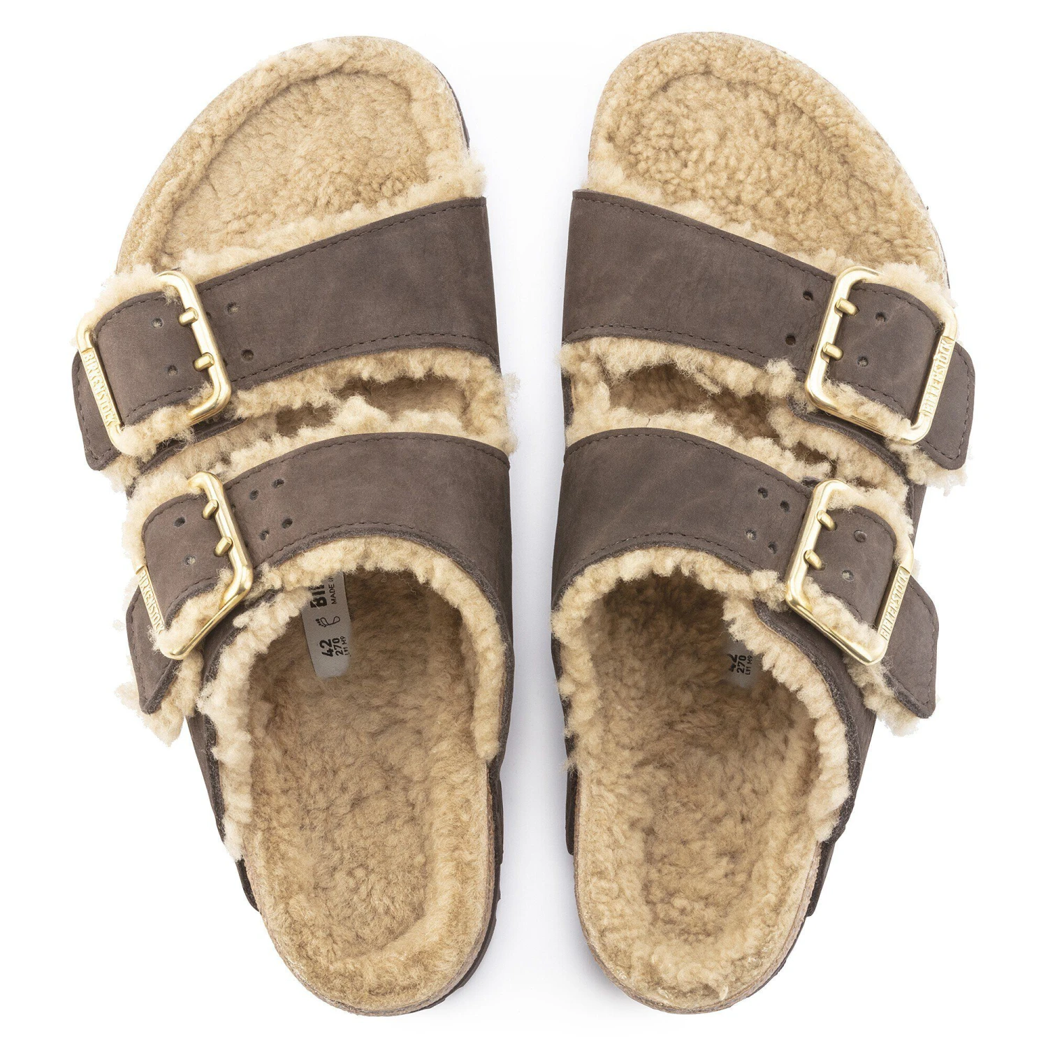 Birkenstock Arizona Bold Shearling Nubuck Leather Espresso 2 Birkenstock Arizona Bold Shearling Nubuck Leather Espresso - Image 2